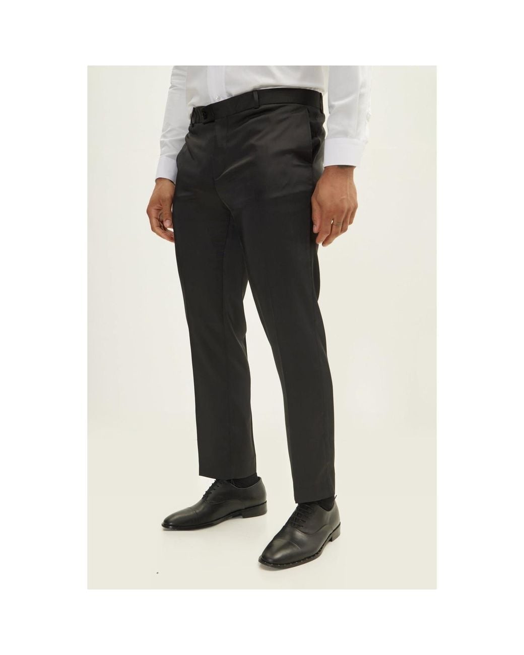 Ron Tomson Black Classic Tuxedo Pants for men