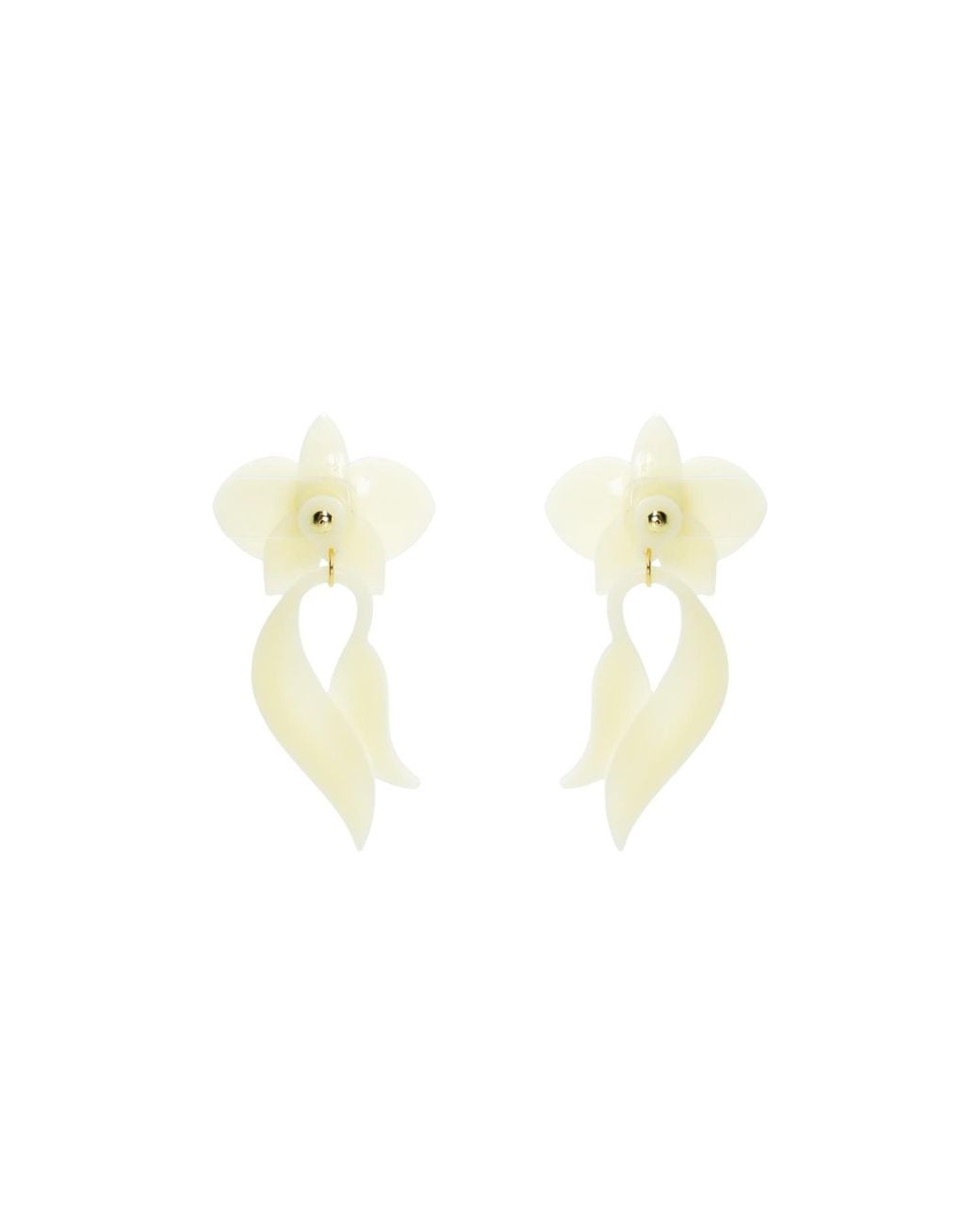 Gissa Bicalho Metallic Acrylic Handmade Earring Deco Orchid Cream