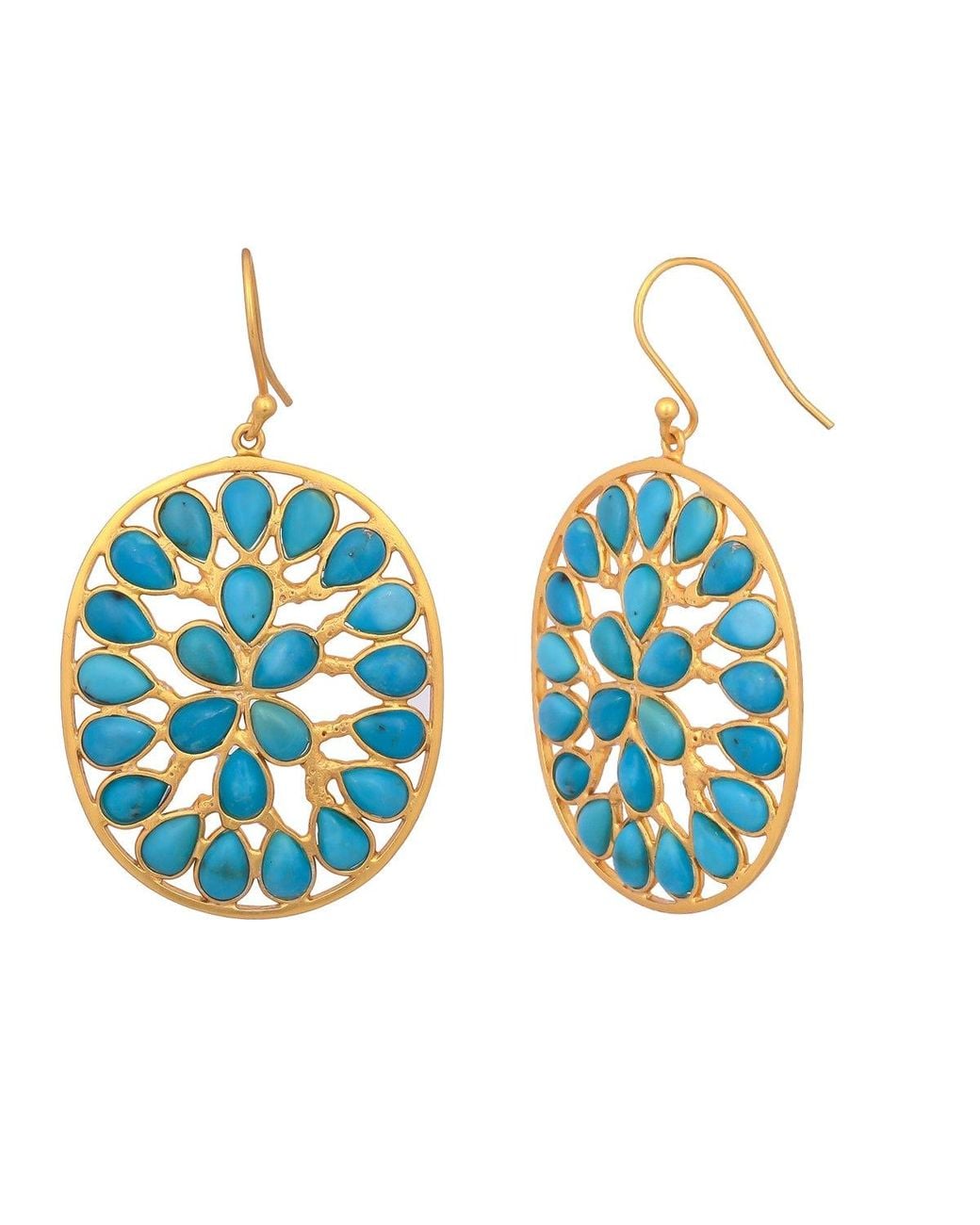 Opium Jewels Blue Arizona Mosaic Oval Drops