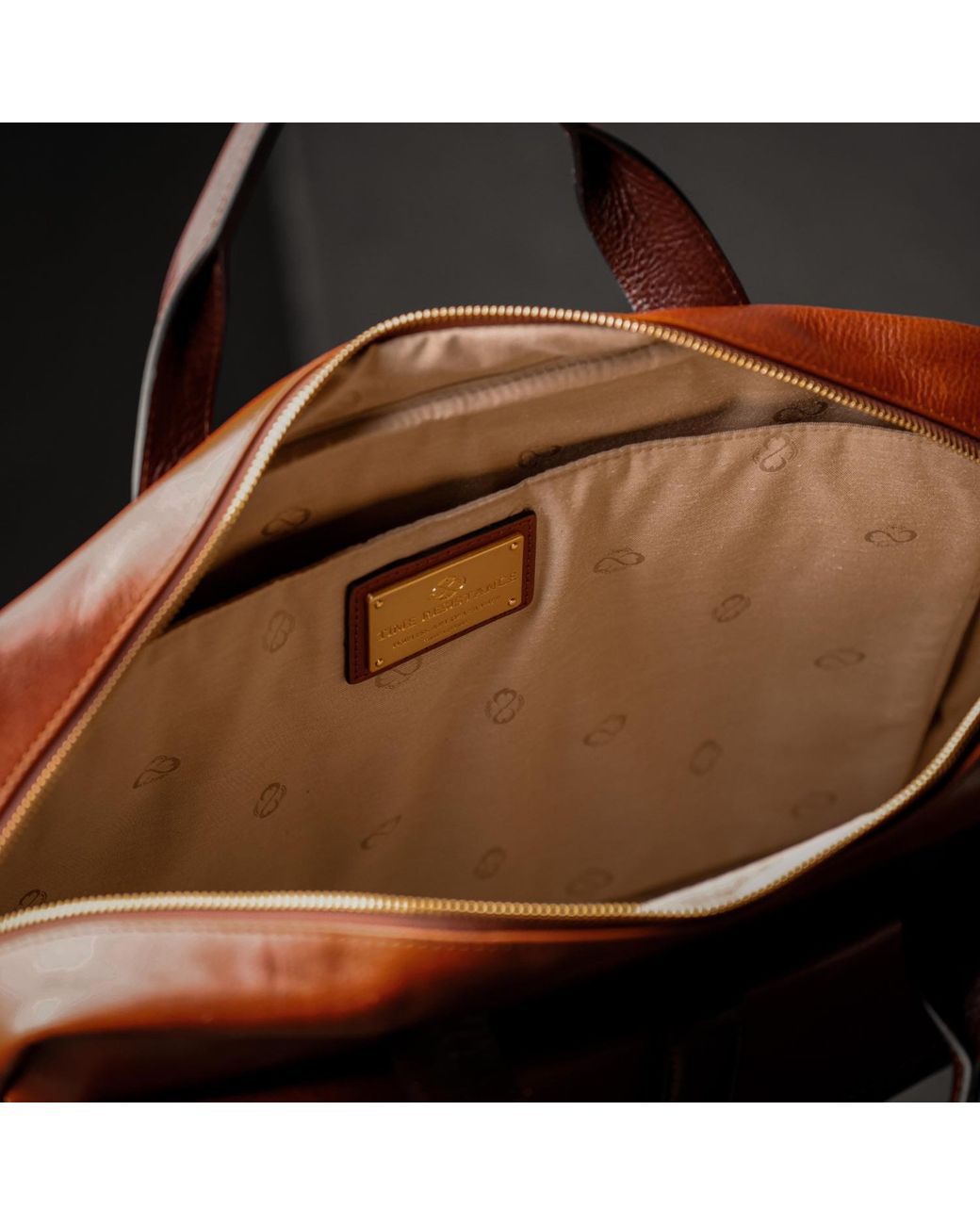 Time Resistance Brown Large Leather Briefcase Laptop Bag for men