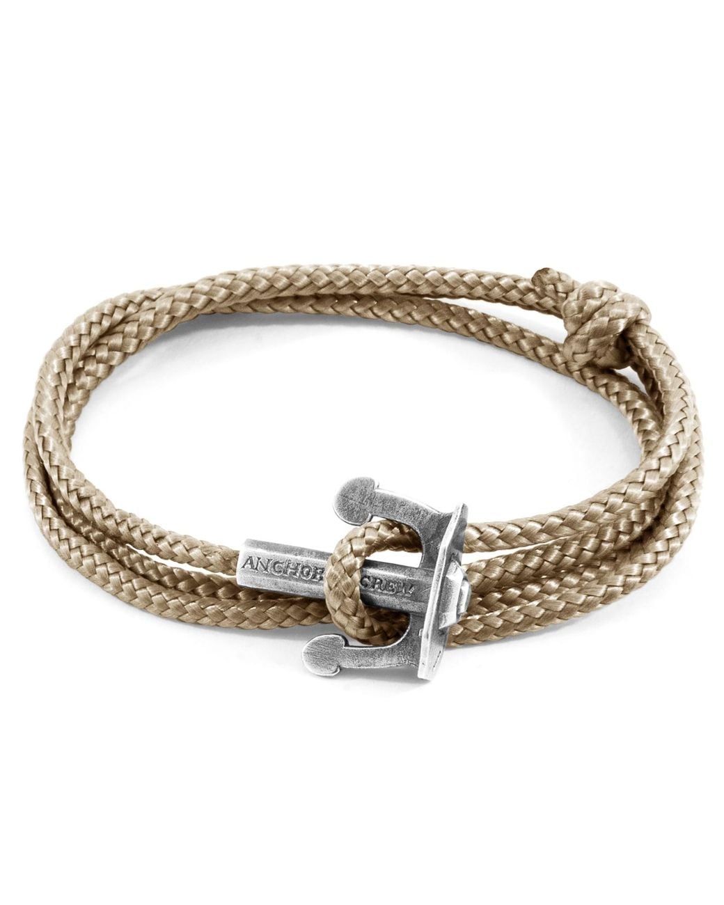 Anchor and Crew Metallic Sand Union Anchor & Rope Bracelet for men