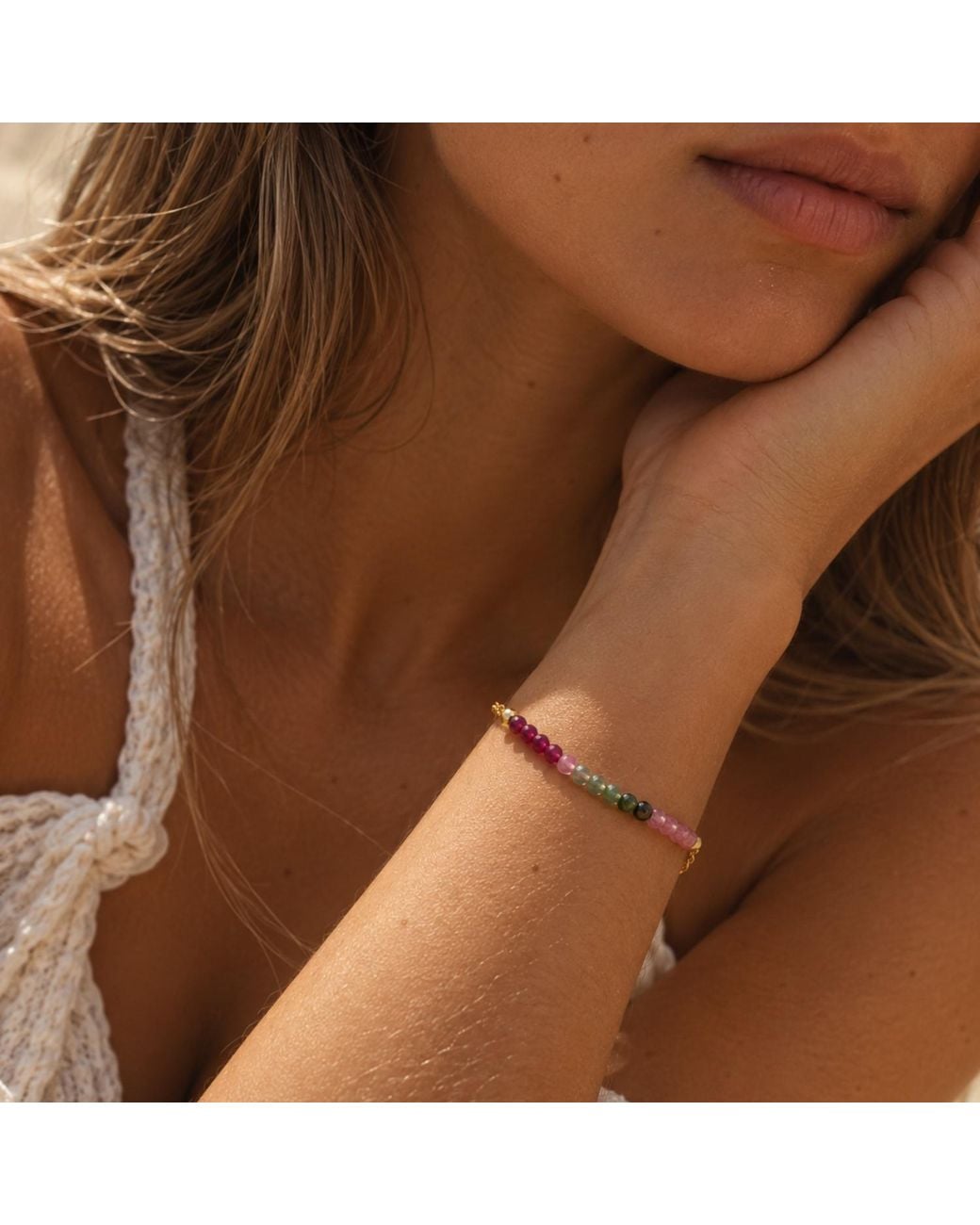 Lalinde Metallic Watermelon Tourmaline Bracelet