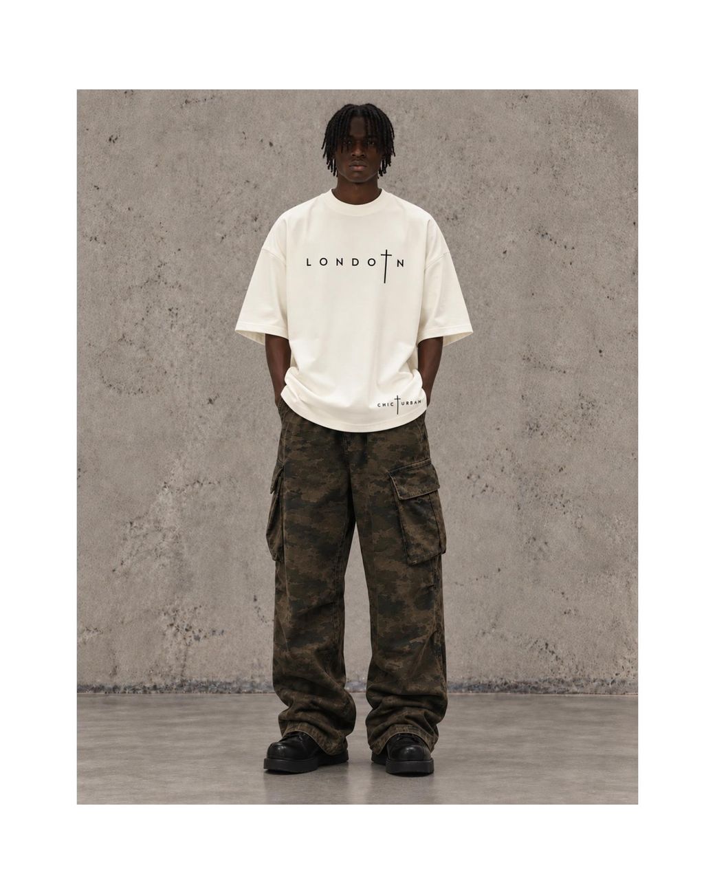 Chic Urban London Grace Oversized Offwhite T-Shirt