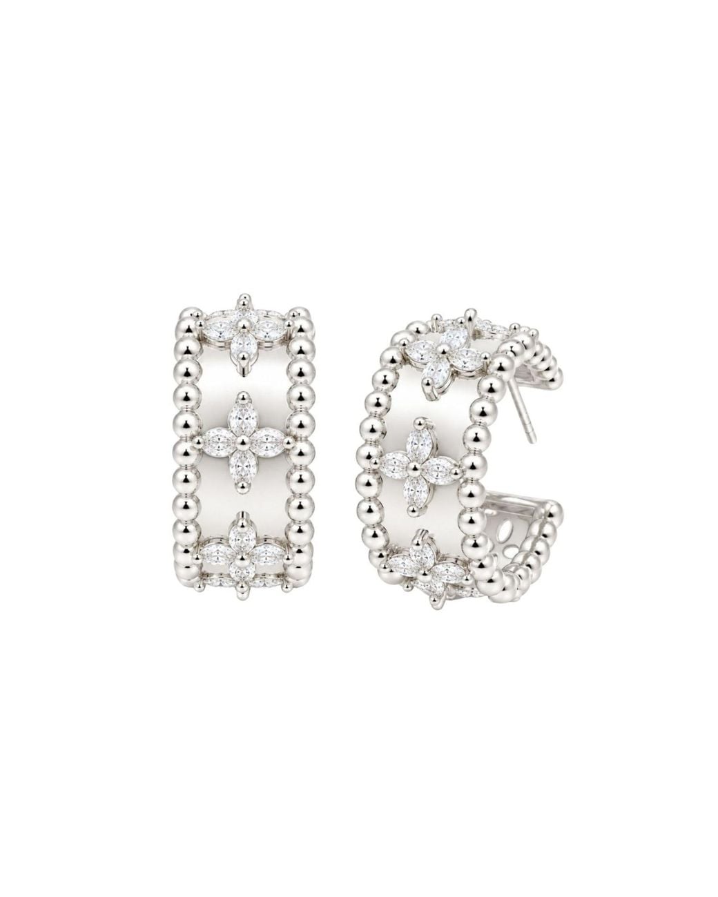Uchi and Soto Metallic Kinmokusei Bead Floral Earrings
