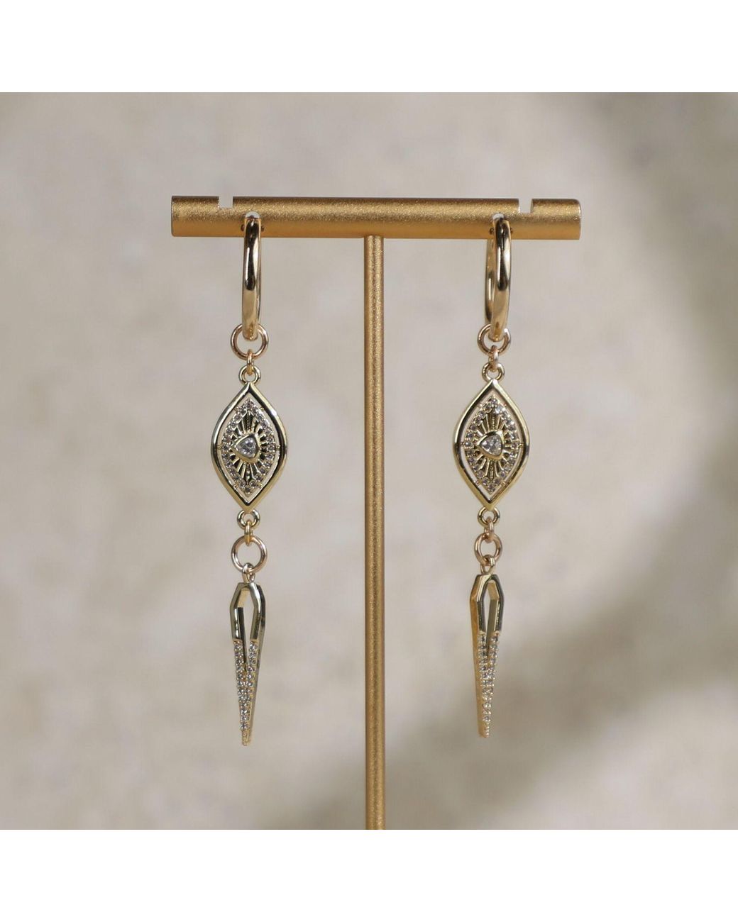 Rachel Nathan Metallic Hook Vertical Eye