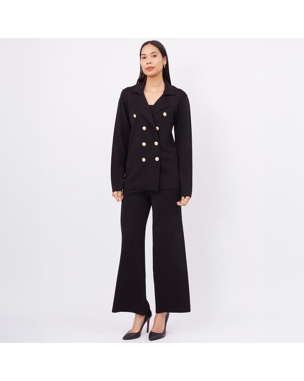 Peraluna Black Katherine Standard Cut Knit Blazer