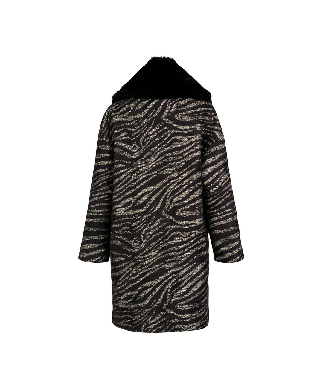 N'Onat Black Zebra Chic Vegan Coat