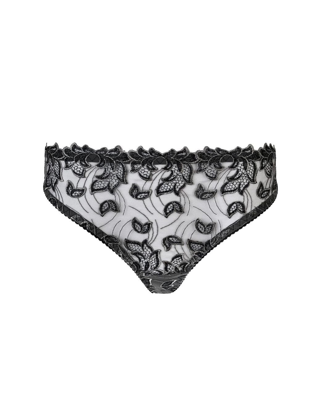 Daily Underwear Black String Panties Ivory