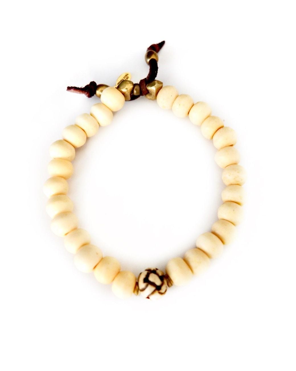 Persia Dona Jewelry Metallic Knot Meets Tibetan Bone Bracelet for men