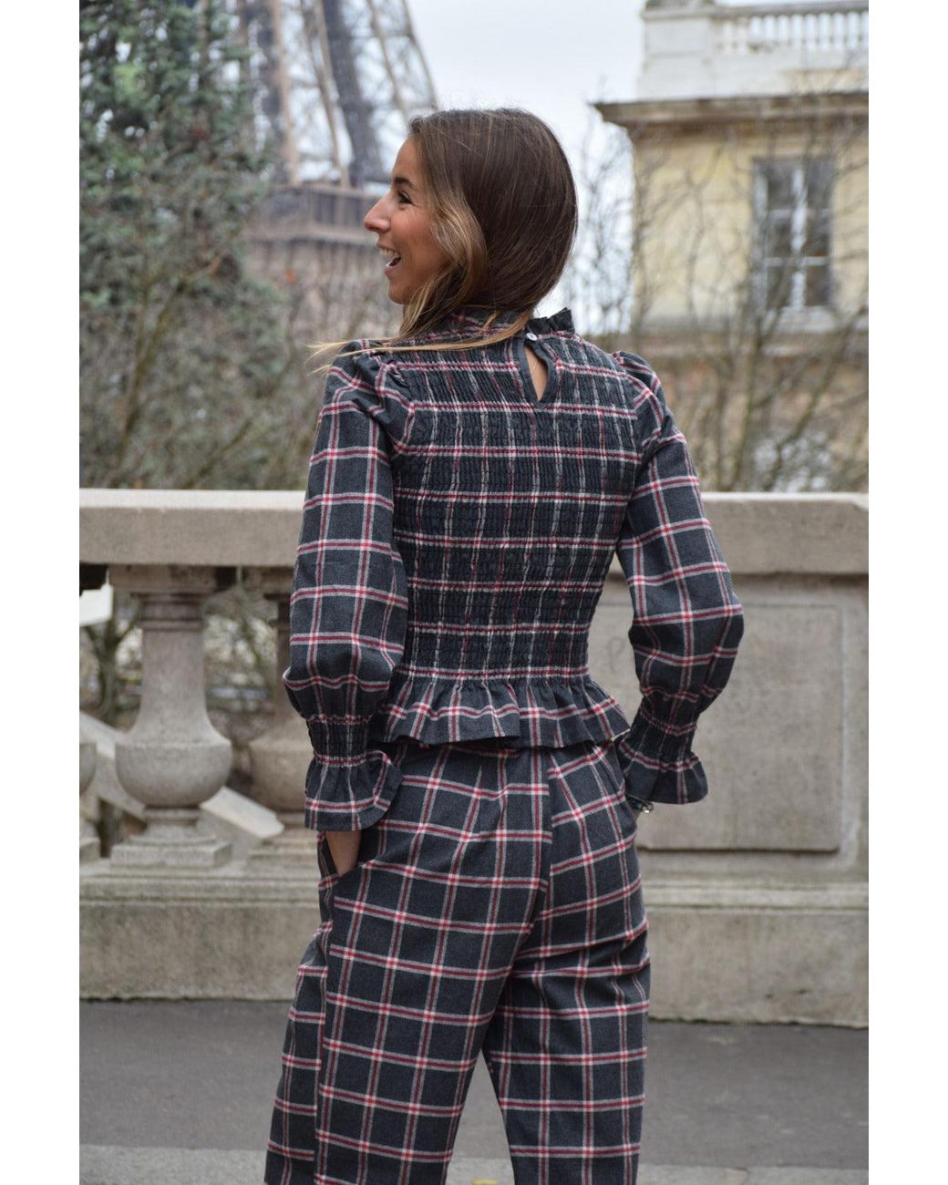 Mind Traveler Black Chia Alia And Checked Blouse