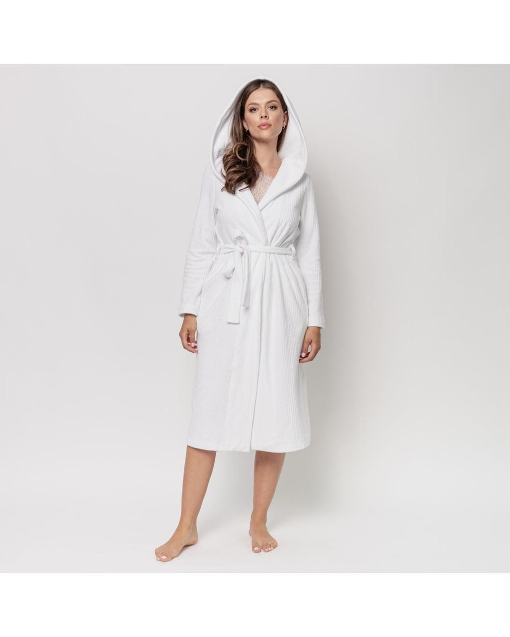 Oh!Zuza White Soft Dressing Gown With Hood