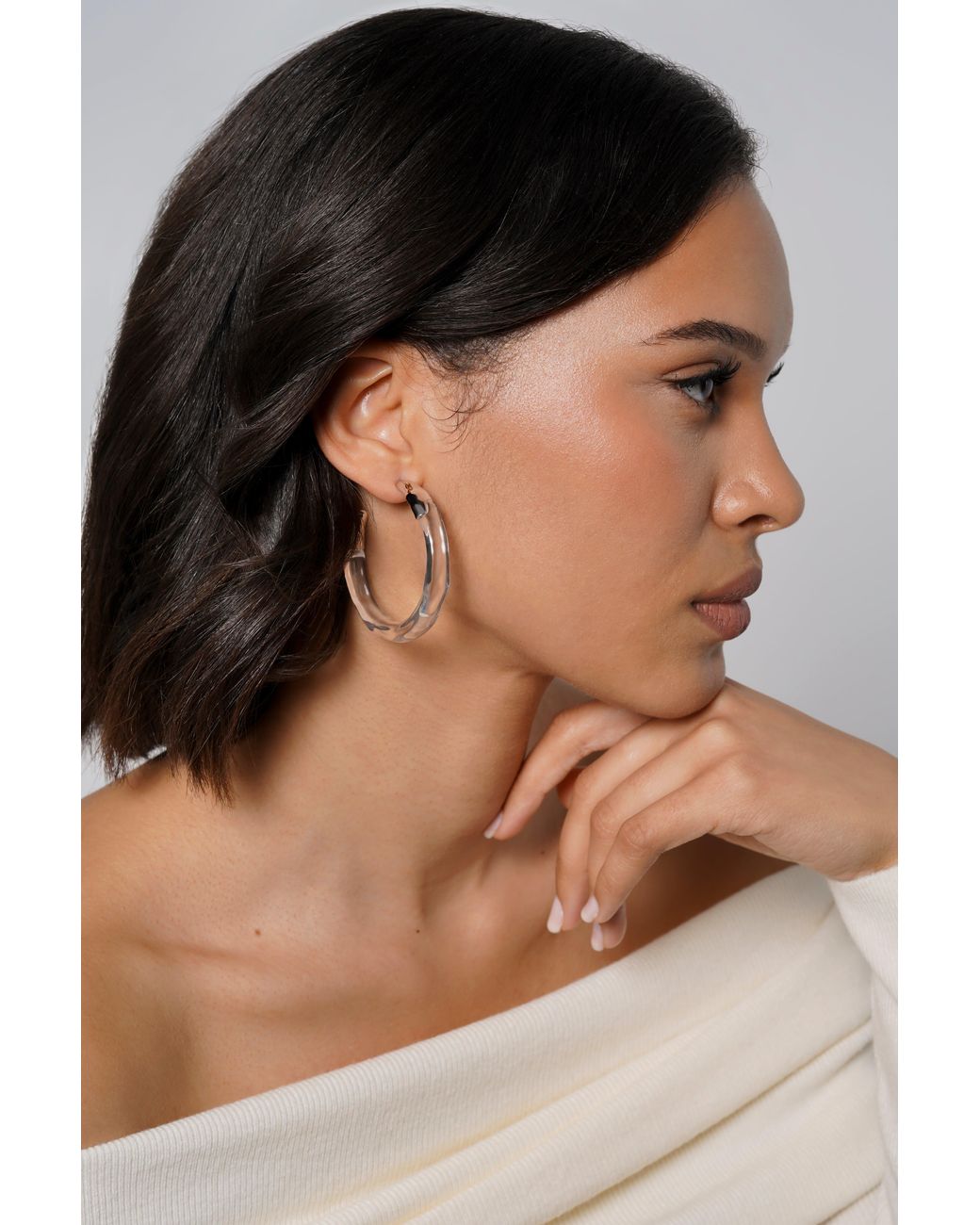 Zynnia Collective White Mega Bare Hoops