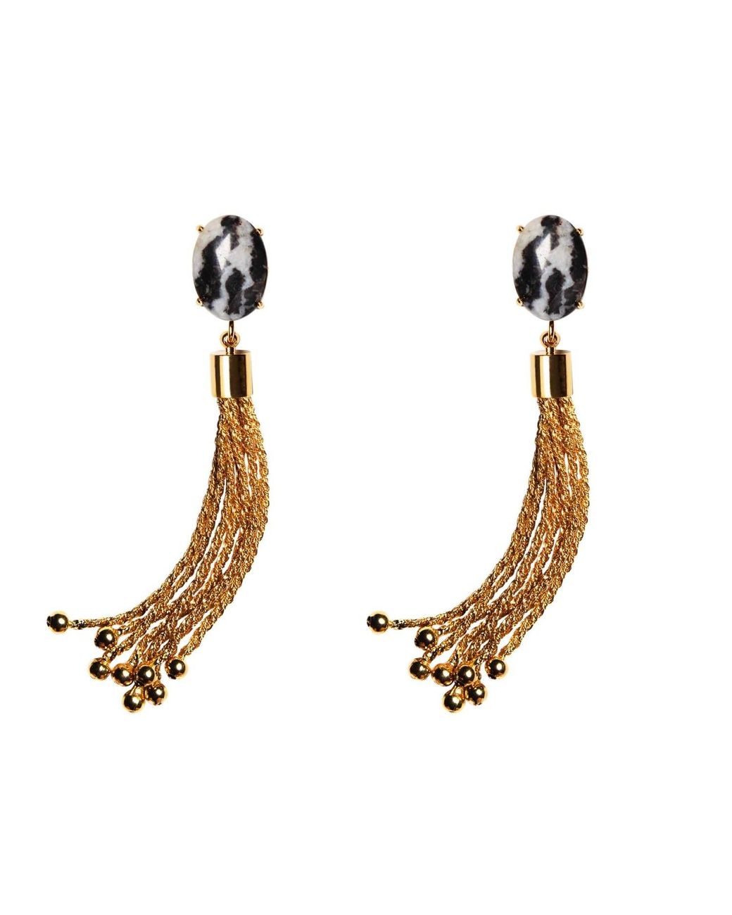 Crystalline Jewellery Metallic Zebra Jasper Cascade Earrings