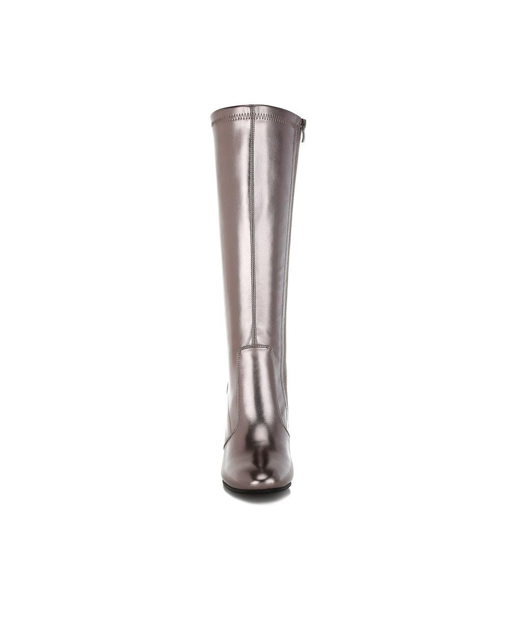 Rag & Co Brown Halara Metallic Pleather Long Boots