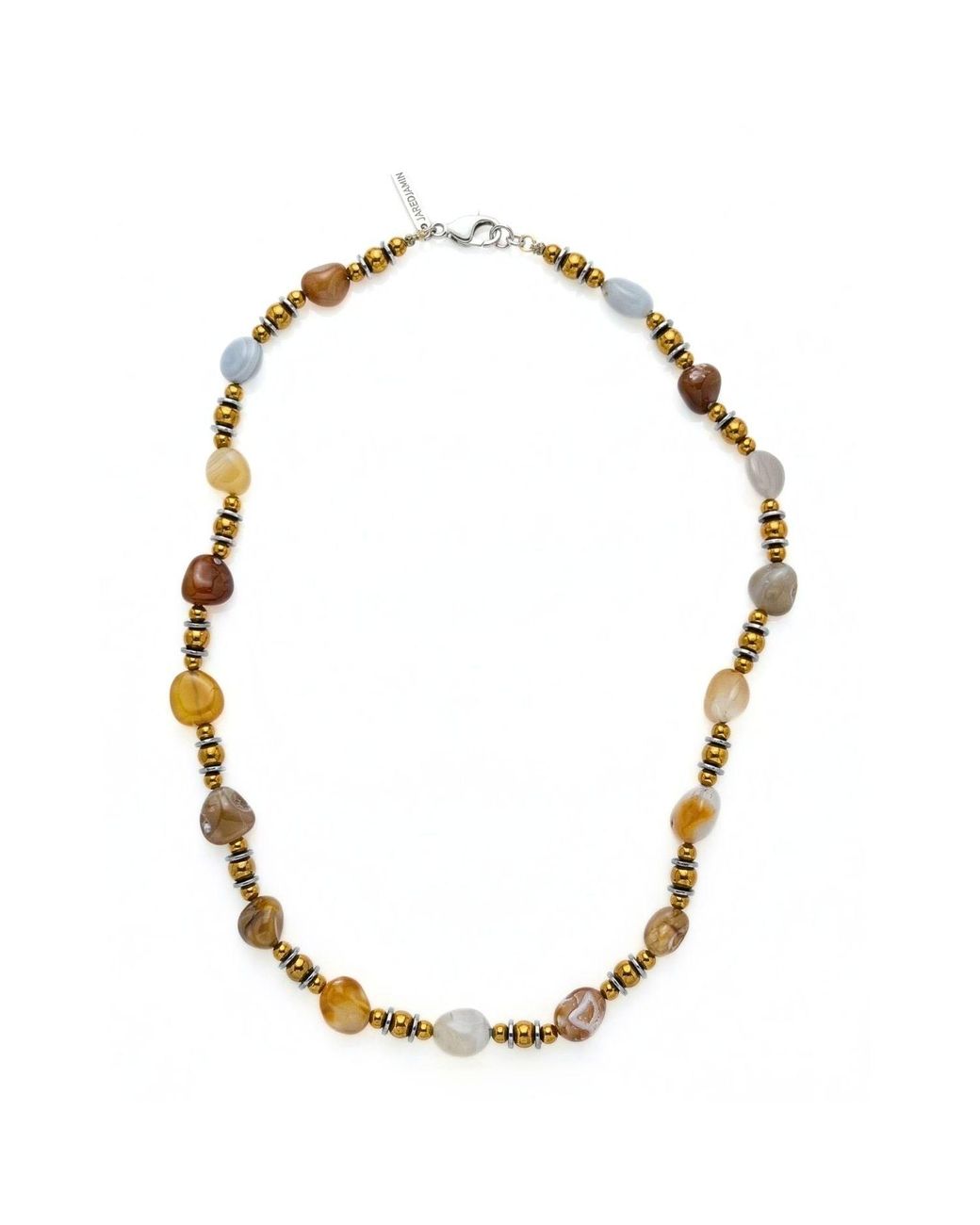 Jaredjamin Metallic Clayton Agate Necklce for men