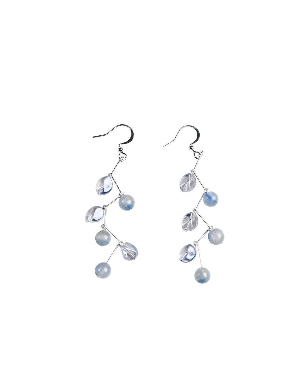 Heartfelt Layers White Tree Branch Chandelier Earrings
