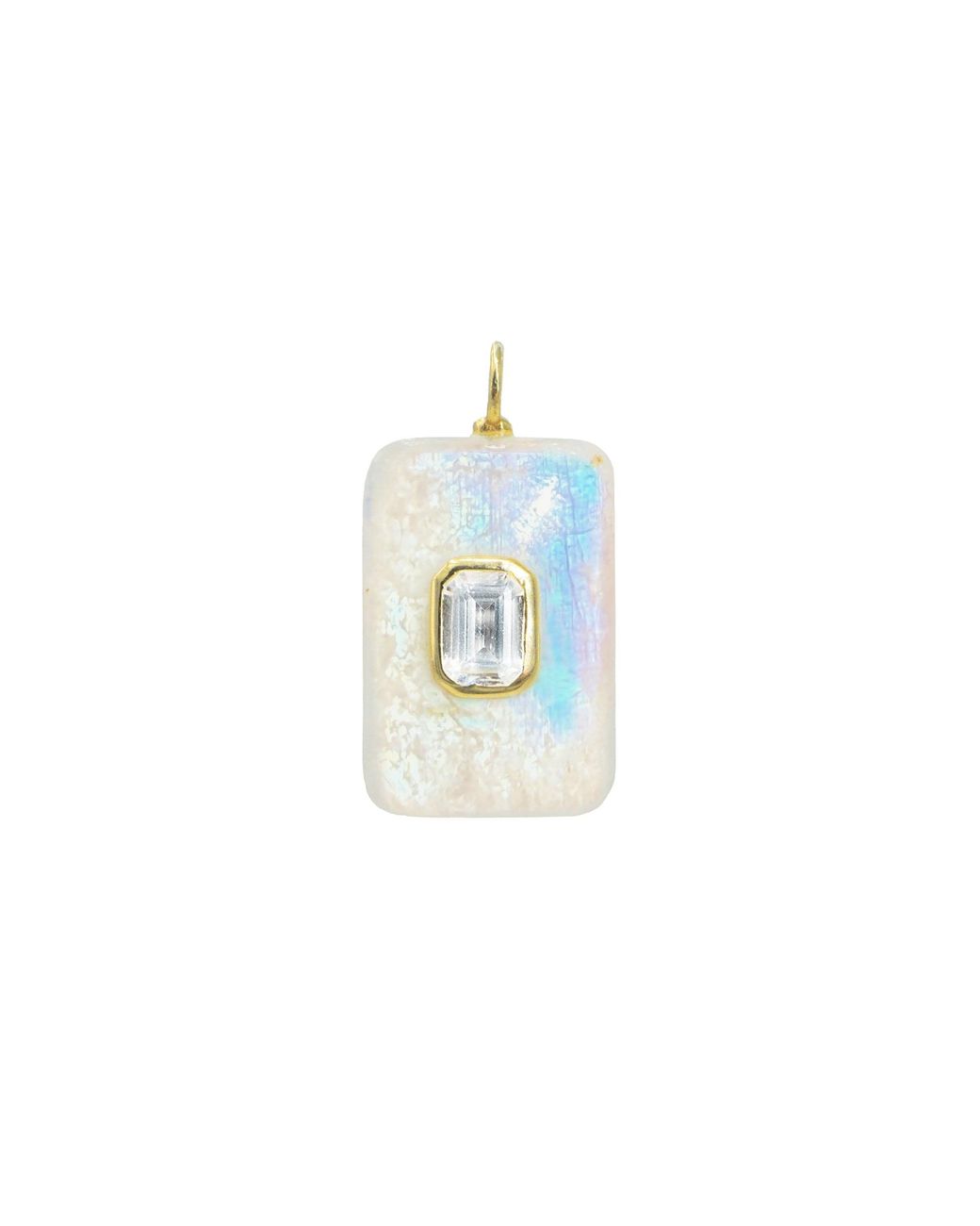 KAMARIA Metallic Moonstone Gemstone Pendant With Topaz