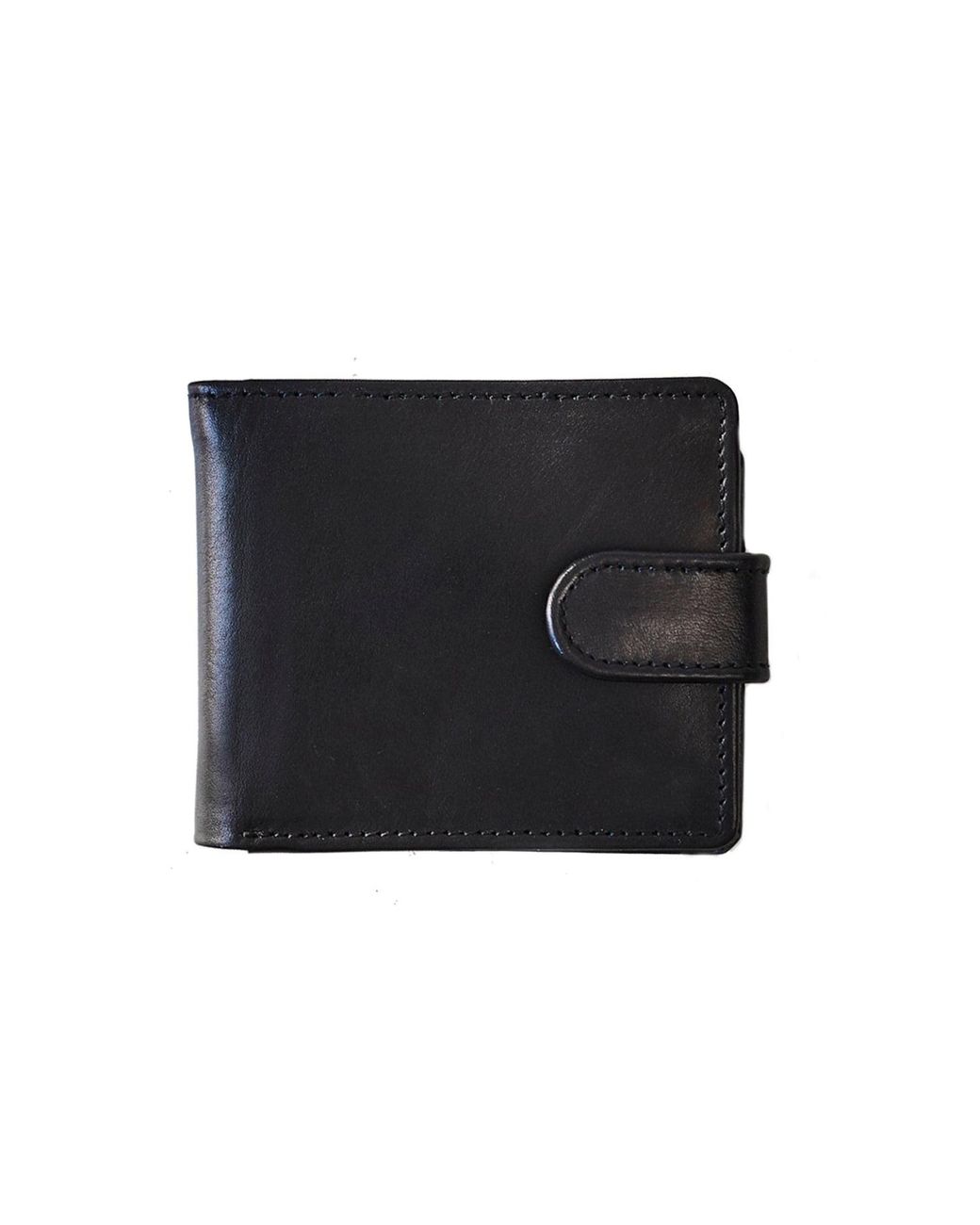 VIDA VIDA Black Vida Leather Tri Fold Wallet With Rfid for men