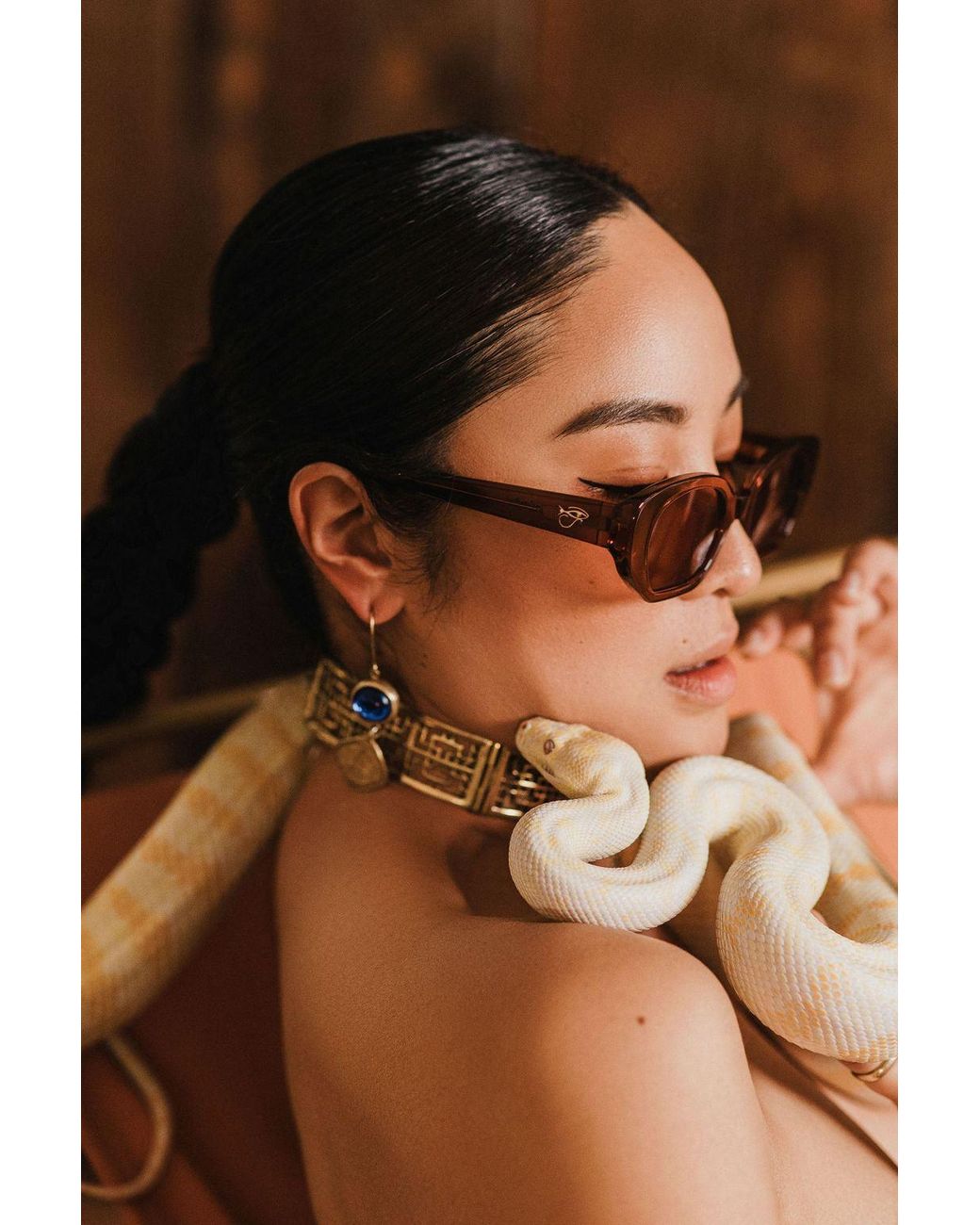We the Stars Brown Nefertiti Sunglasses