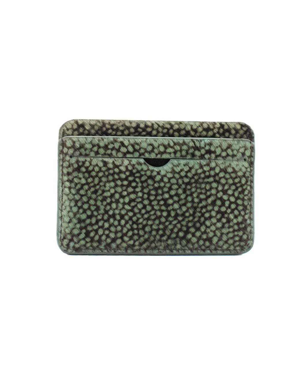 godi. Green Hair-On Hide Leather Cardholder – Slim Cowhide Wallet