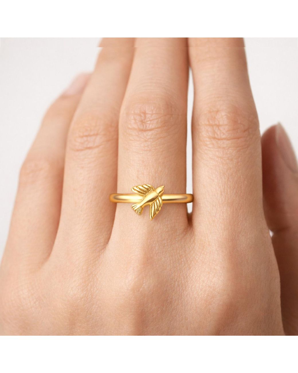 Unaloe Yellow Adjustable Ring Dove Design