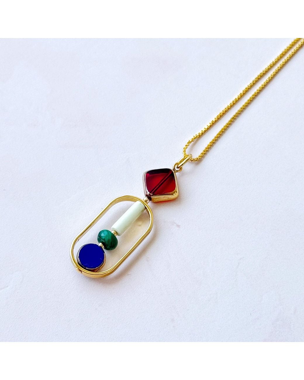 Aracheli Studio Multicolor Art X Malachite Necklace
