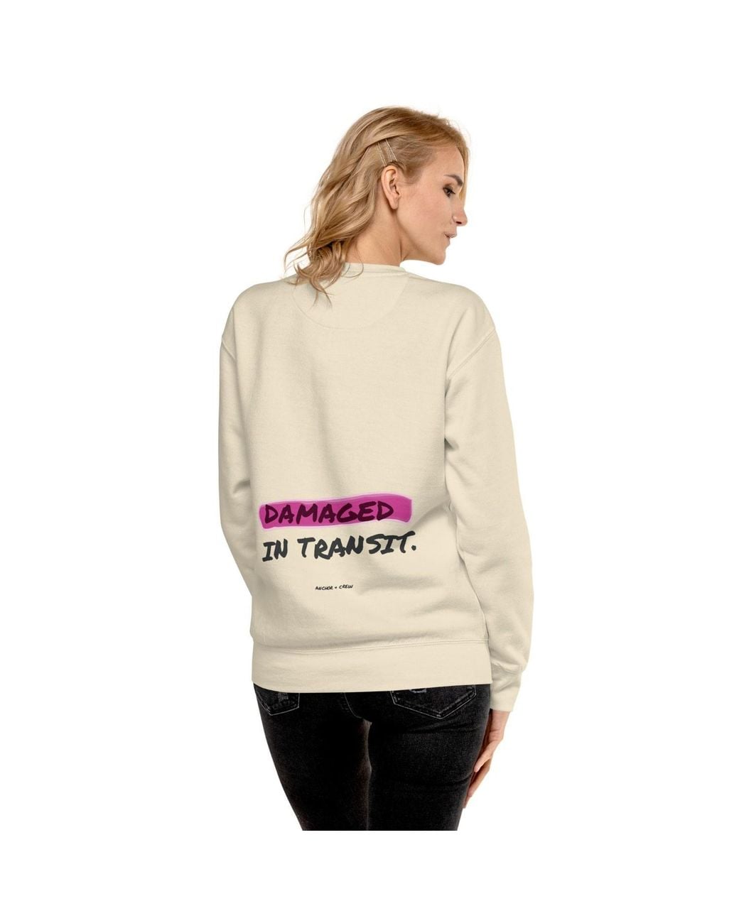 Anchor and Crew Neutrals Natural Out For Delivery Annotations Organic Cotton Sweatshirt