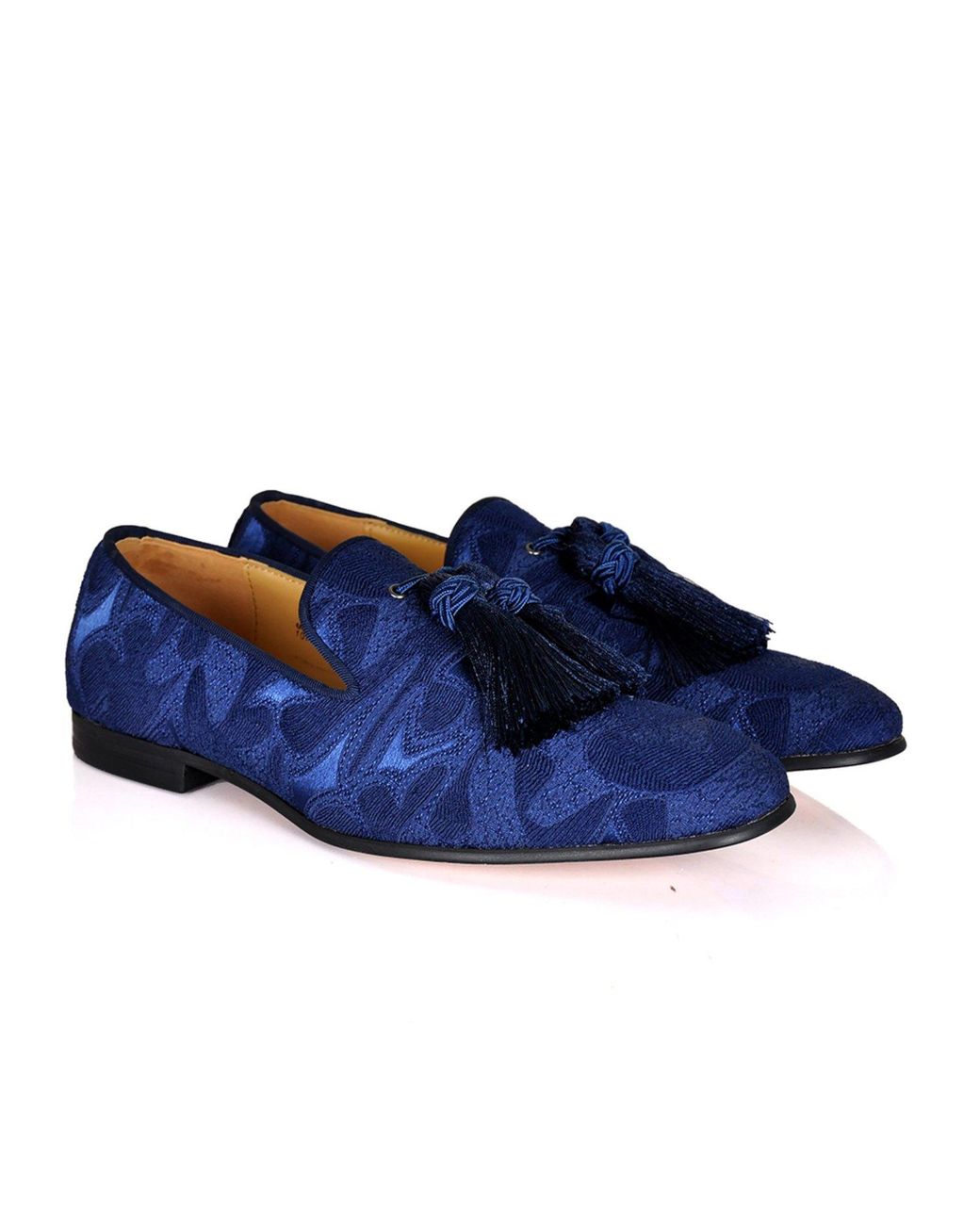 DAVID WEJ Blue Alberto Abstract Jacquard Loafers for men