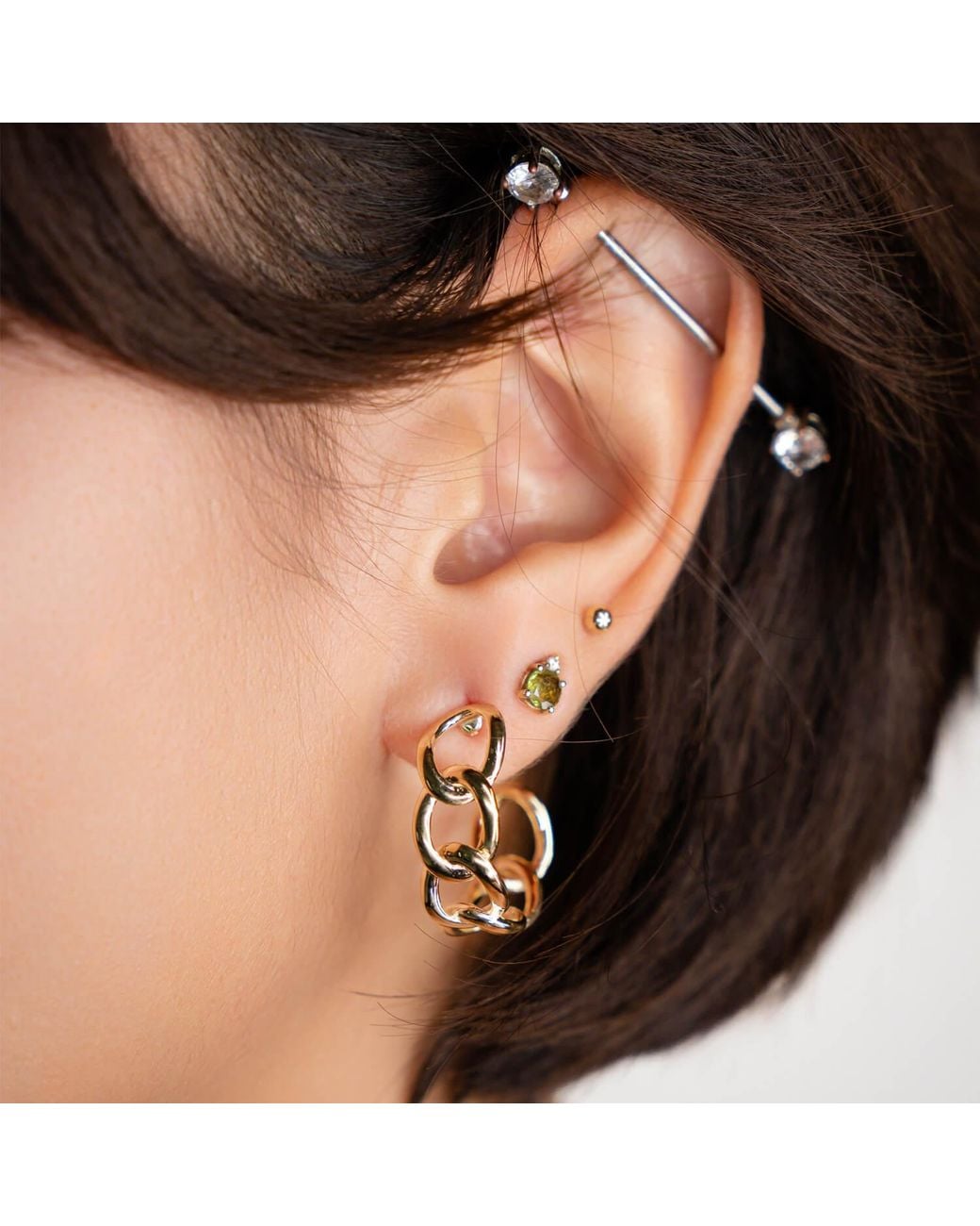 Gold & Honey Metallic Chunky Link Hoops