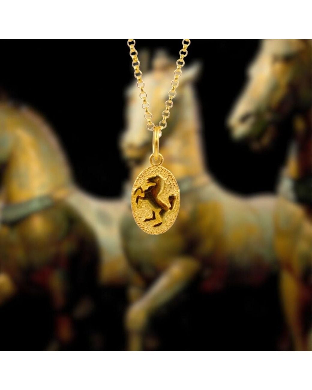 1610Istanbul Metallic Horse Spirit Necklace