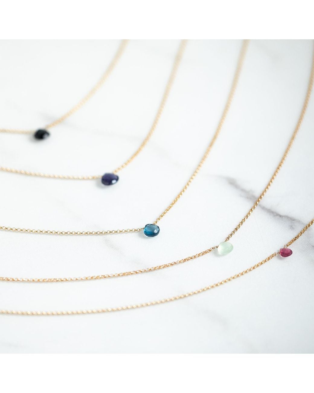 Heather Hawkins Jewelry Metallic Tiny Gemstone Necklace