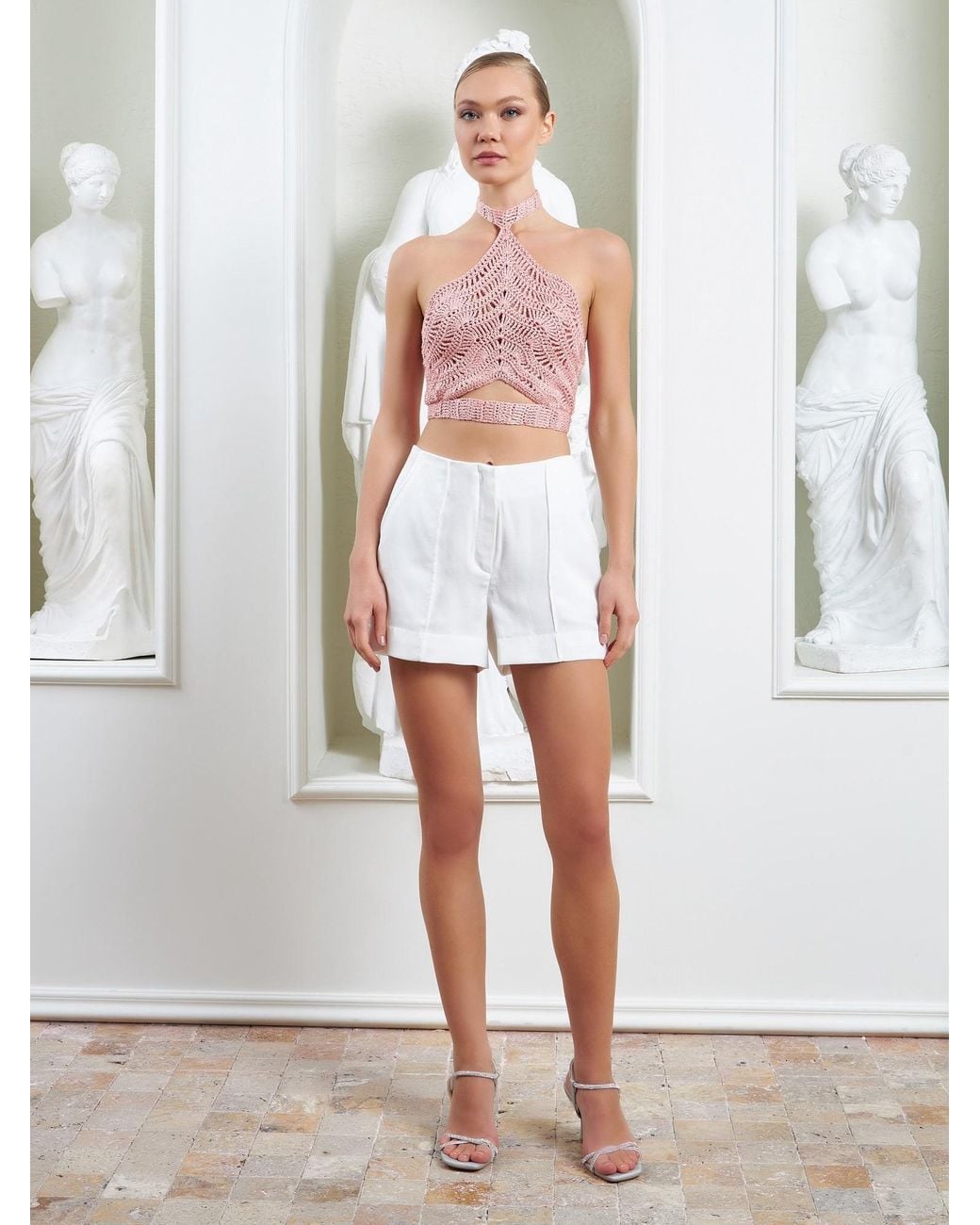 Lumina Eligma White Clean Cut Shorts