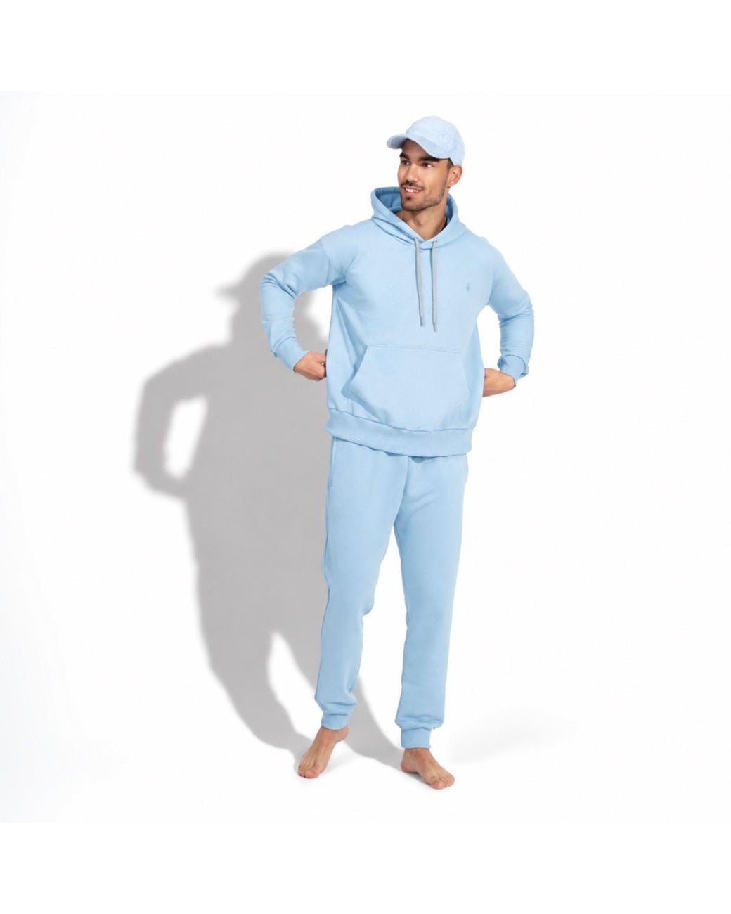 Maison Tangerine Blue Cloud Baby Premium Cotton Sweatshirt & Joggers Tracksuit Set For