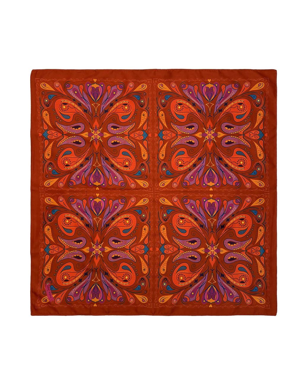 Janara Jones Red Paisley Satin Twill Scarf