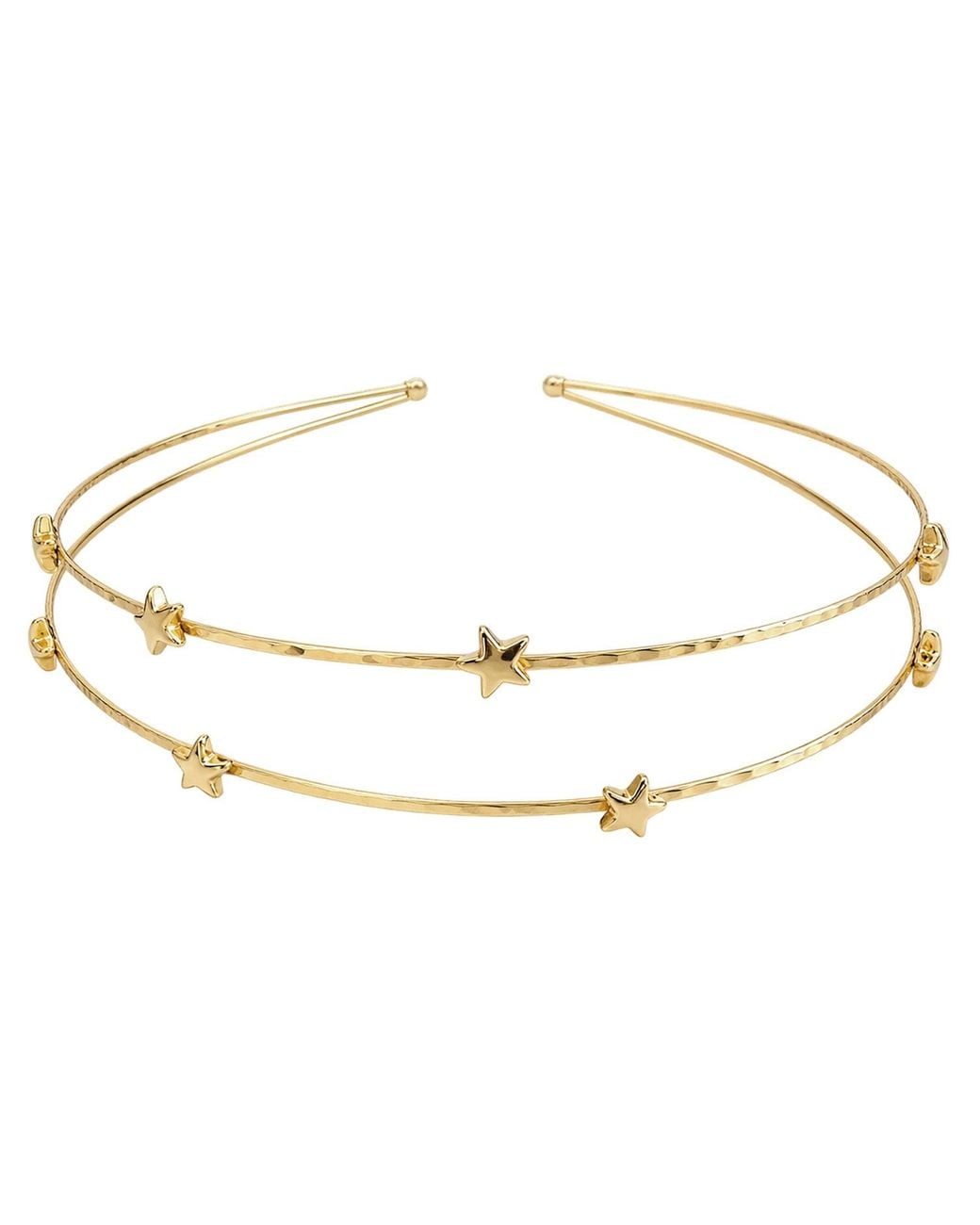 Rare Matters Jewelry Metallic Celestial Star Double Wire Headband Semi Matte