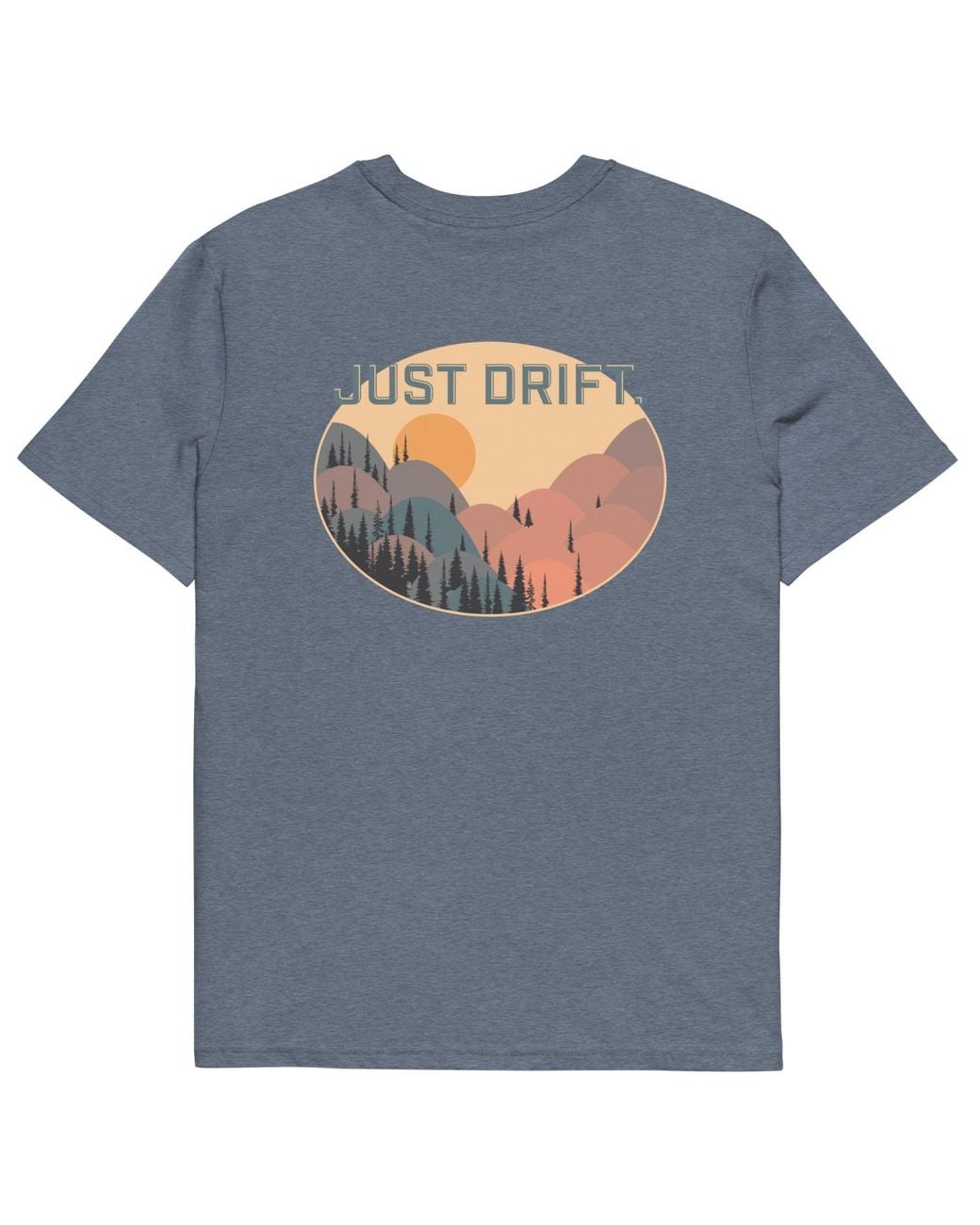 Anchor and Crew Blue Heather Just Drift. Seeker Organic Cotton T-Shirt