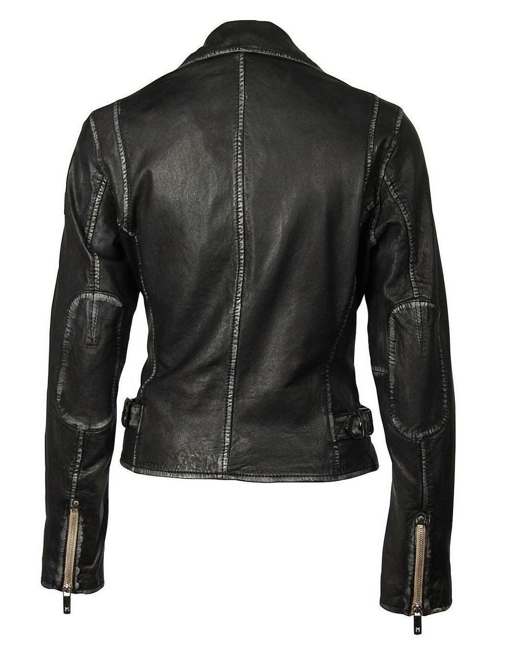 Mauritius Black Moto Leather Jacket Sofia