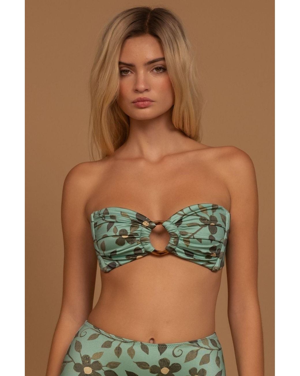 Montce Green Aquamarine Tori Ties Bandeau Bikini Top