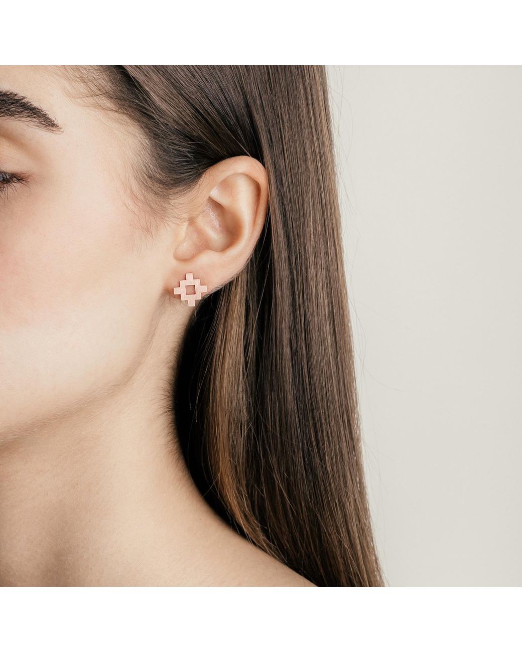 Sheida Farrokhi Pink Rose Minimal Flower Earrings
