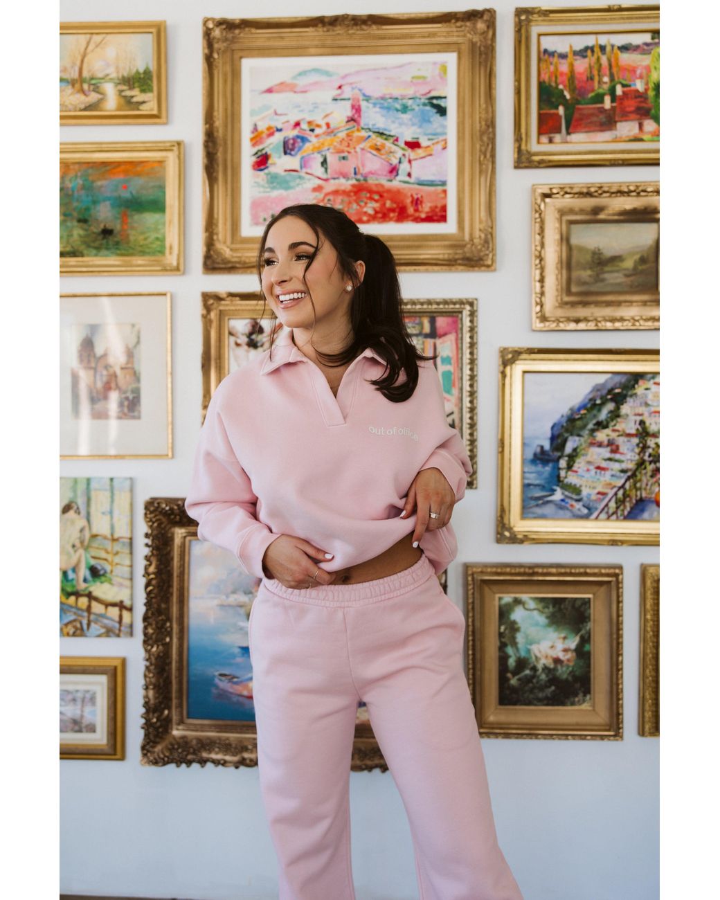 Ocio Leisurewear Pink Flare Pant