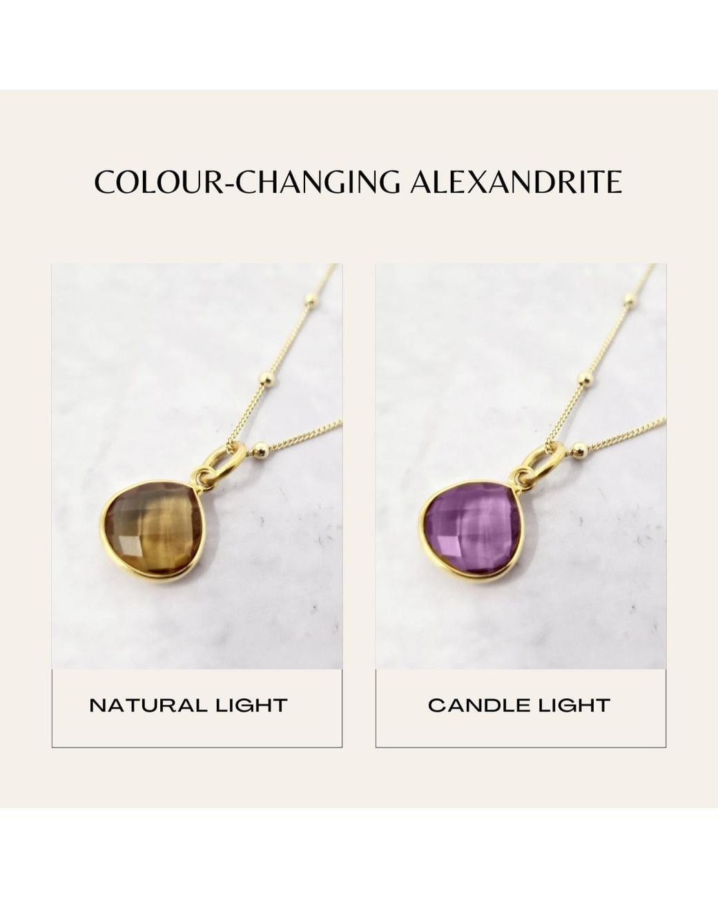 Sophelia Purple Vermeil Alexandrite Colour Changing June Birthstone Necklace