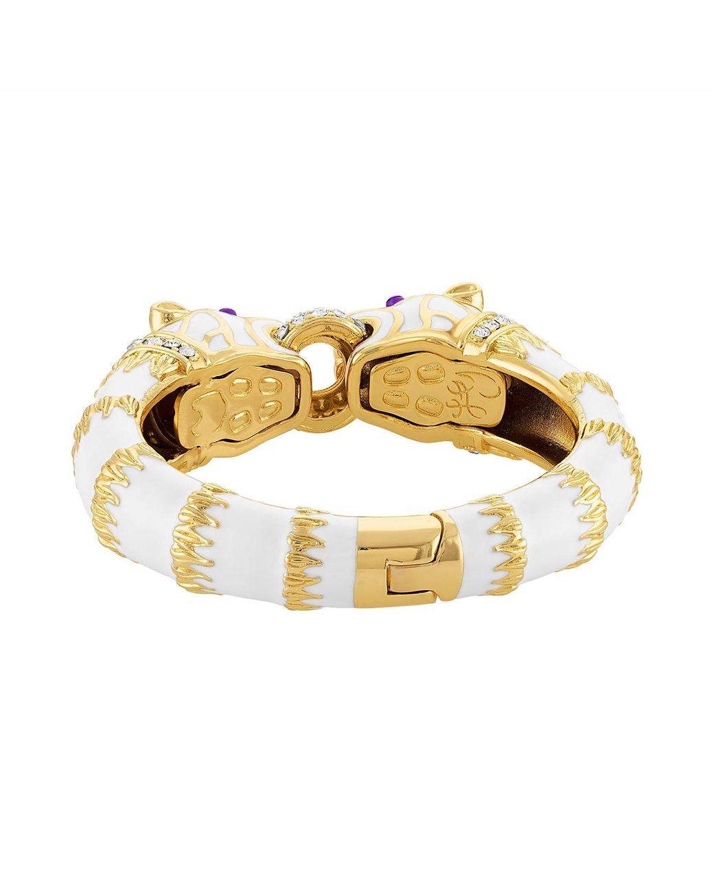 Laura Gray Metallic Enamel Double Panther Bracelet