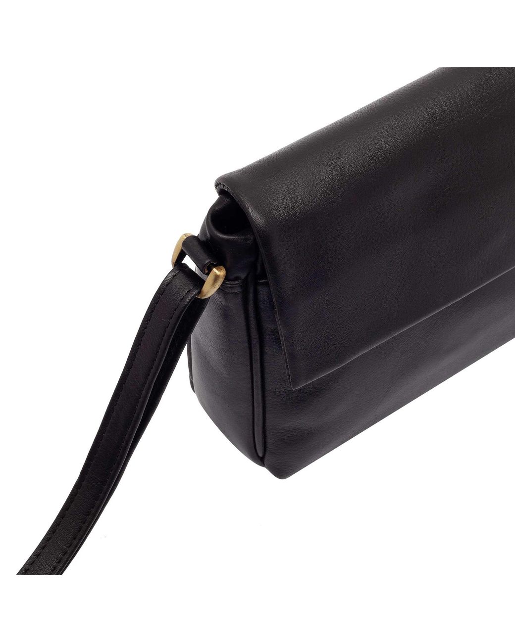 Lloyd Baker Black Gulmarg Leather Flap-Over Crossbody Bag