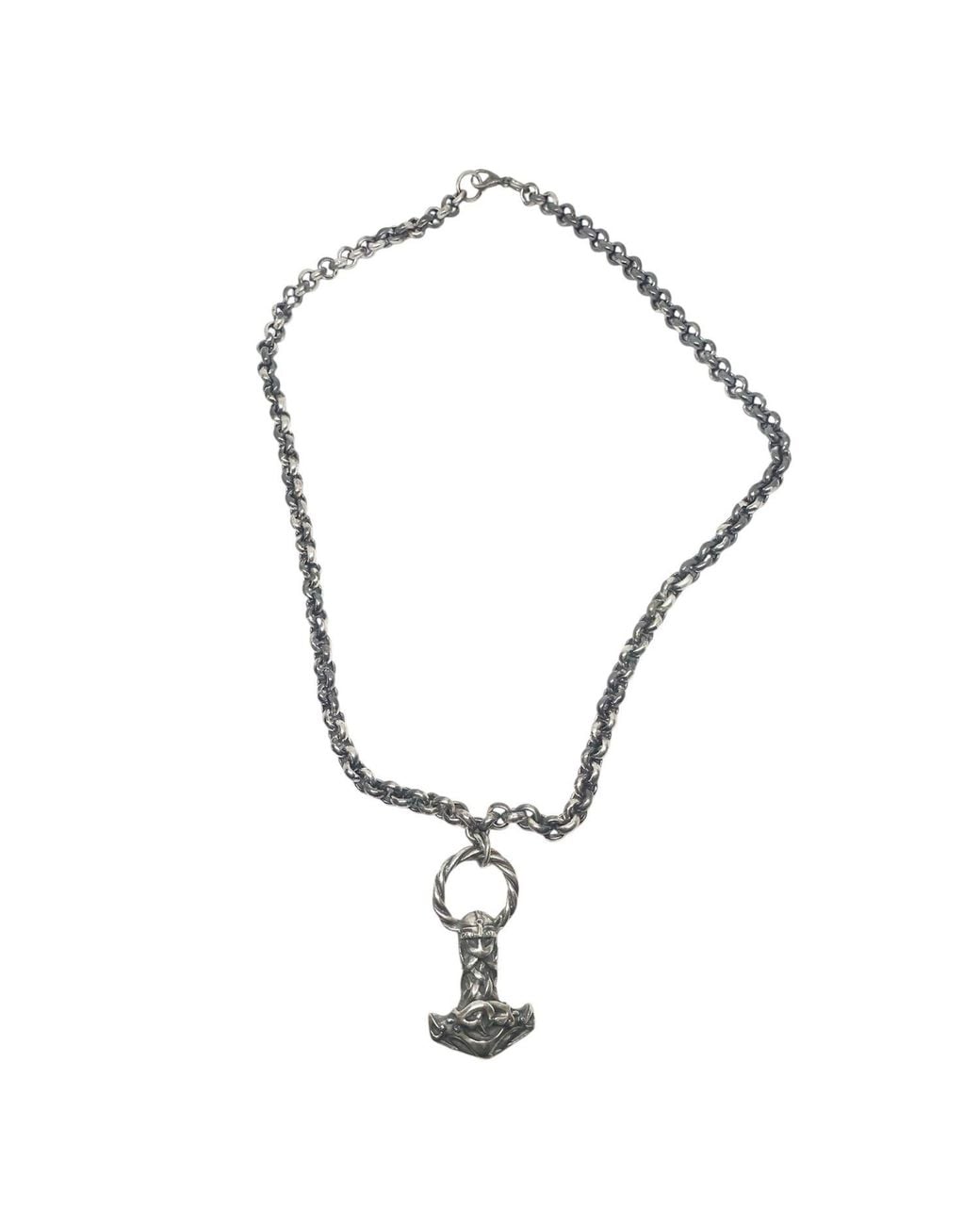 Tg-Jewellery by Tamara Gervasio Metallic Heavy Viking Hammer Necklace – Solid Sterling With Oxidised Finish for men