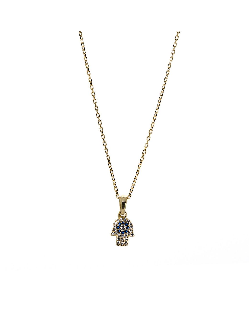 Ebru Jewelry Metallic Minimalist Hamsa Hand Gold Plated Necklace