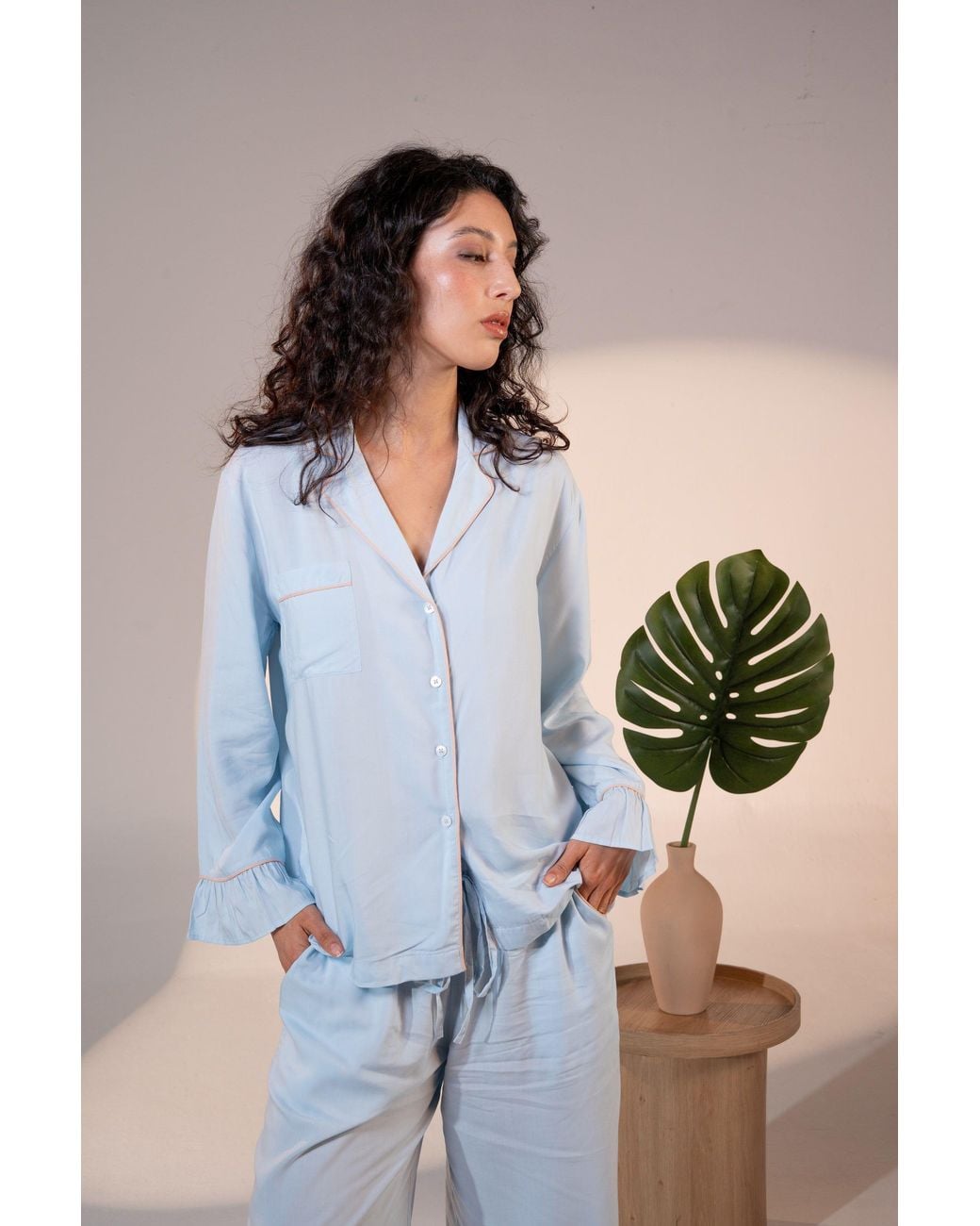 Carolina Benoit Blue Luxury Bamboo Pajama Set