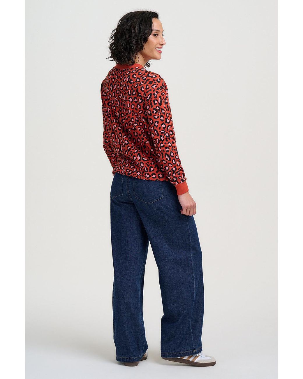 Sugarhill Red Noah Sweatshirt Rust Leopard