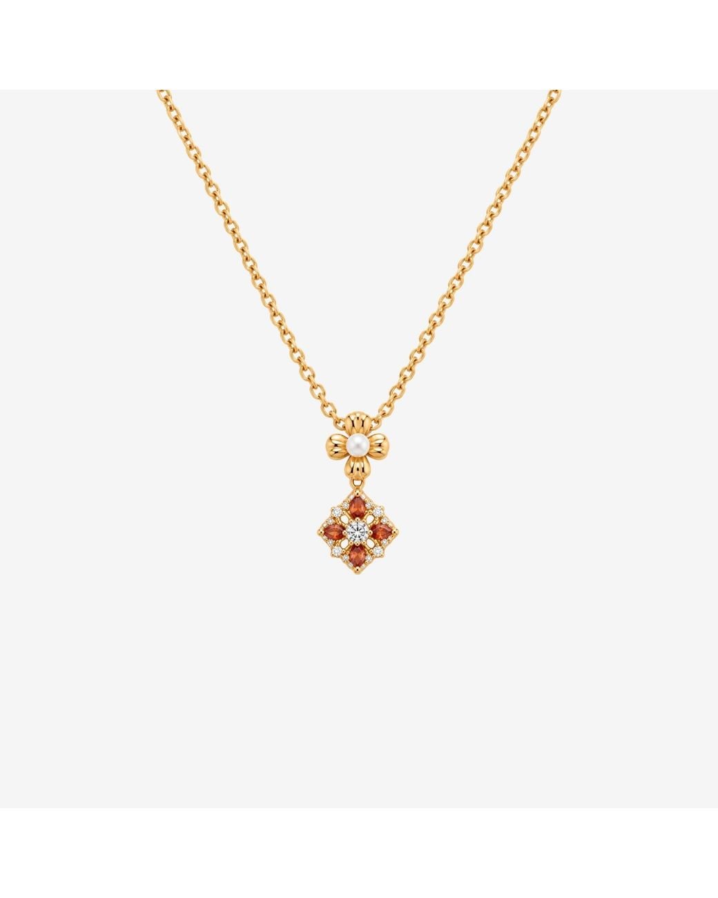 Uchi and Soto Metallic Kinmokusei Solid 925 With 18K Vermeil & Pearl Necklace