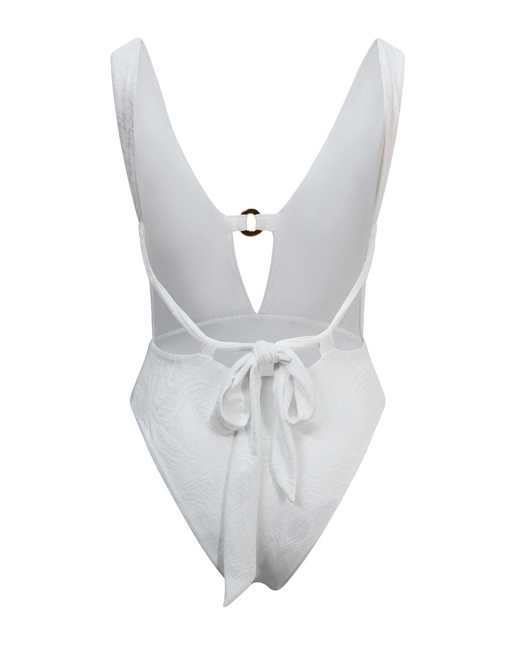 Baíah White Siren Plunge Swimsuit
