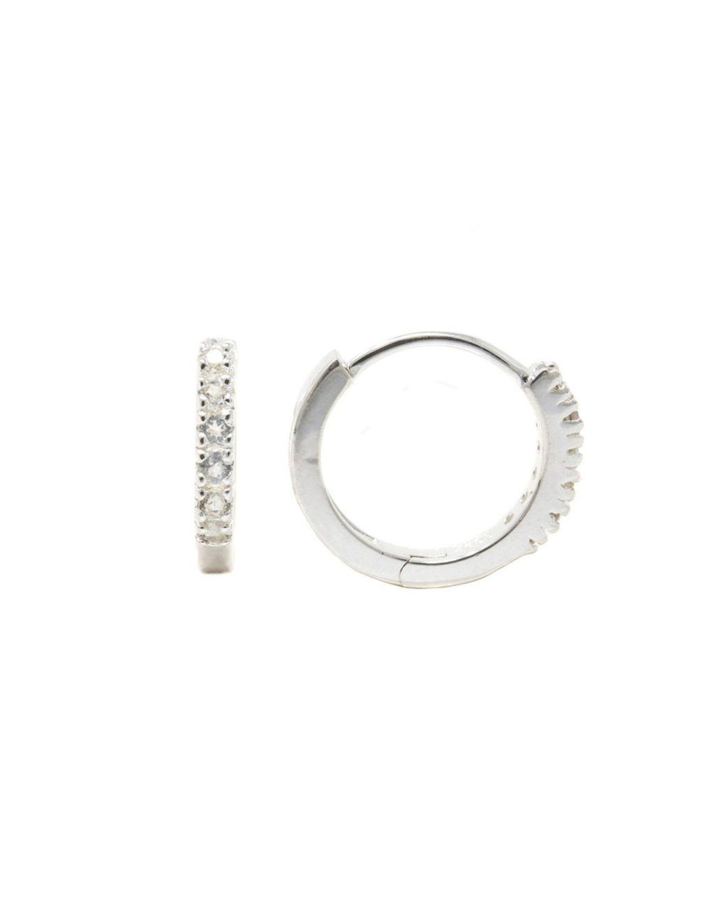 NASI SILVER White Adaya Huggie Hoops- Topaz